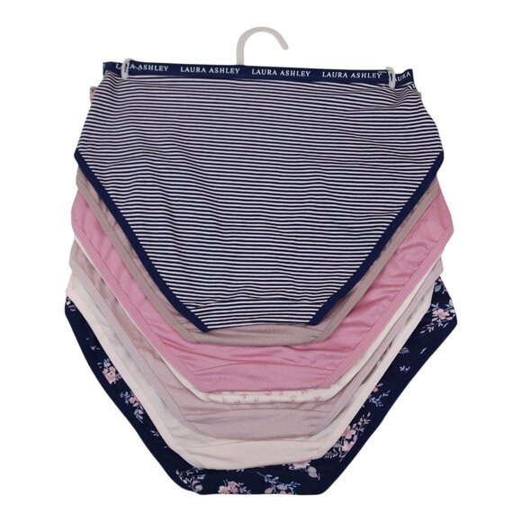 Laura Ashley Womens 6-Pack Super Soft Briefs Medium Floral Solid 1 Extra w/ Hole - Picture 4 of 16